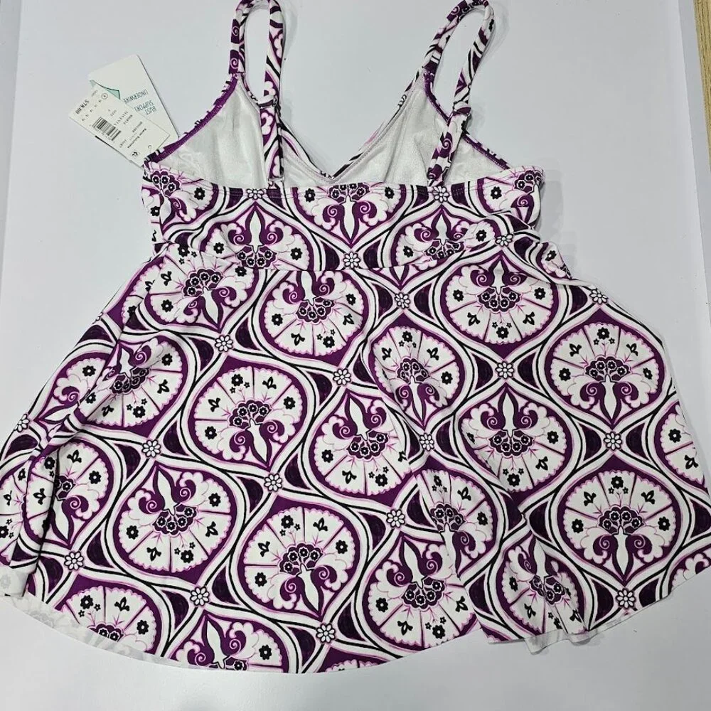 Swim Solutions Tiletale V-Neck Tankini Top - Picture 6 of 9